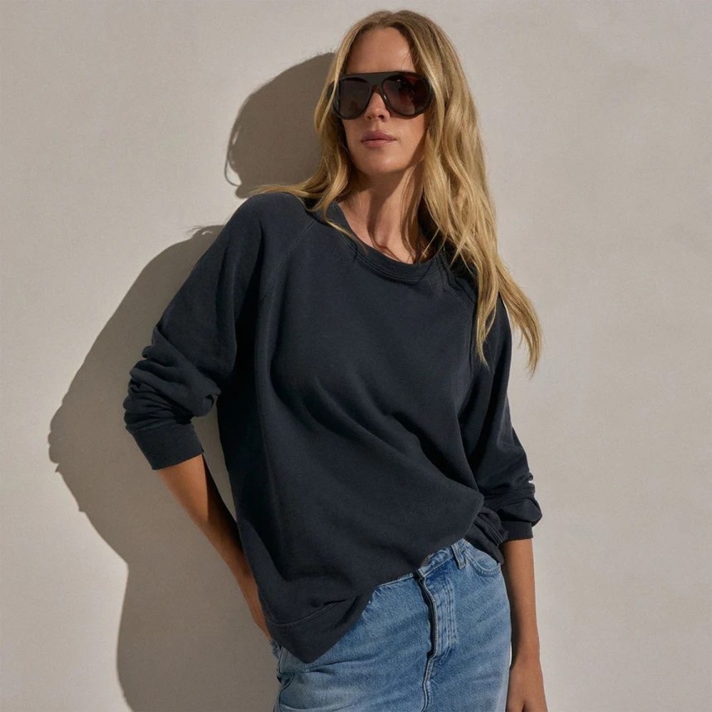 Standard James Perse French Terry Relaxed Sweatshirt Blue Gray Size 1 Cotton USA